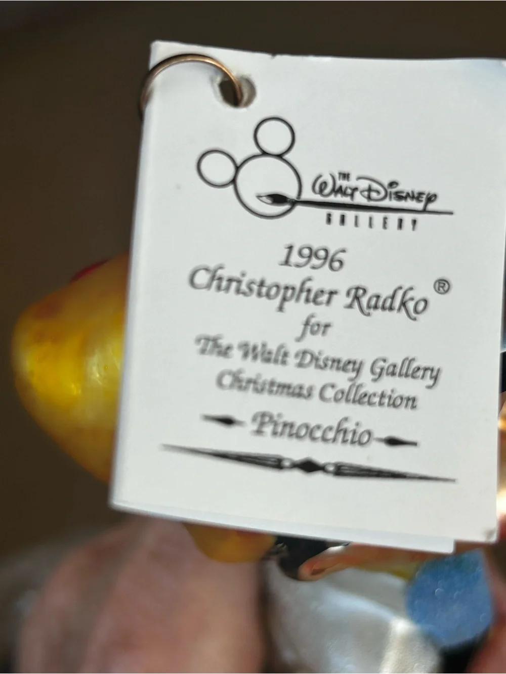 Christopher Radko Limited Edition #2599 of 5000 Pinocchio Ornament